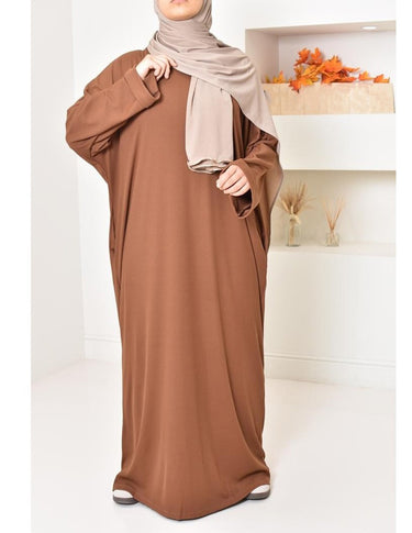 Ladies' Oversized Comfortable Rib-knit Long Dress-TerraCotta