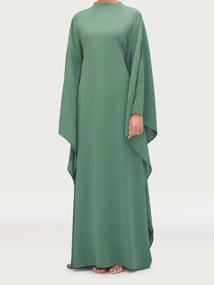 Side Wings Inner Tie Abaya Dress