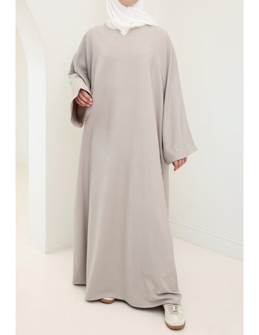 Ladies' Comfortable and Stylish Kaftan with Side Pockets-Greige