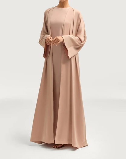 Sophia Heavy Satin Open Abaya Robe