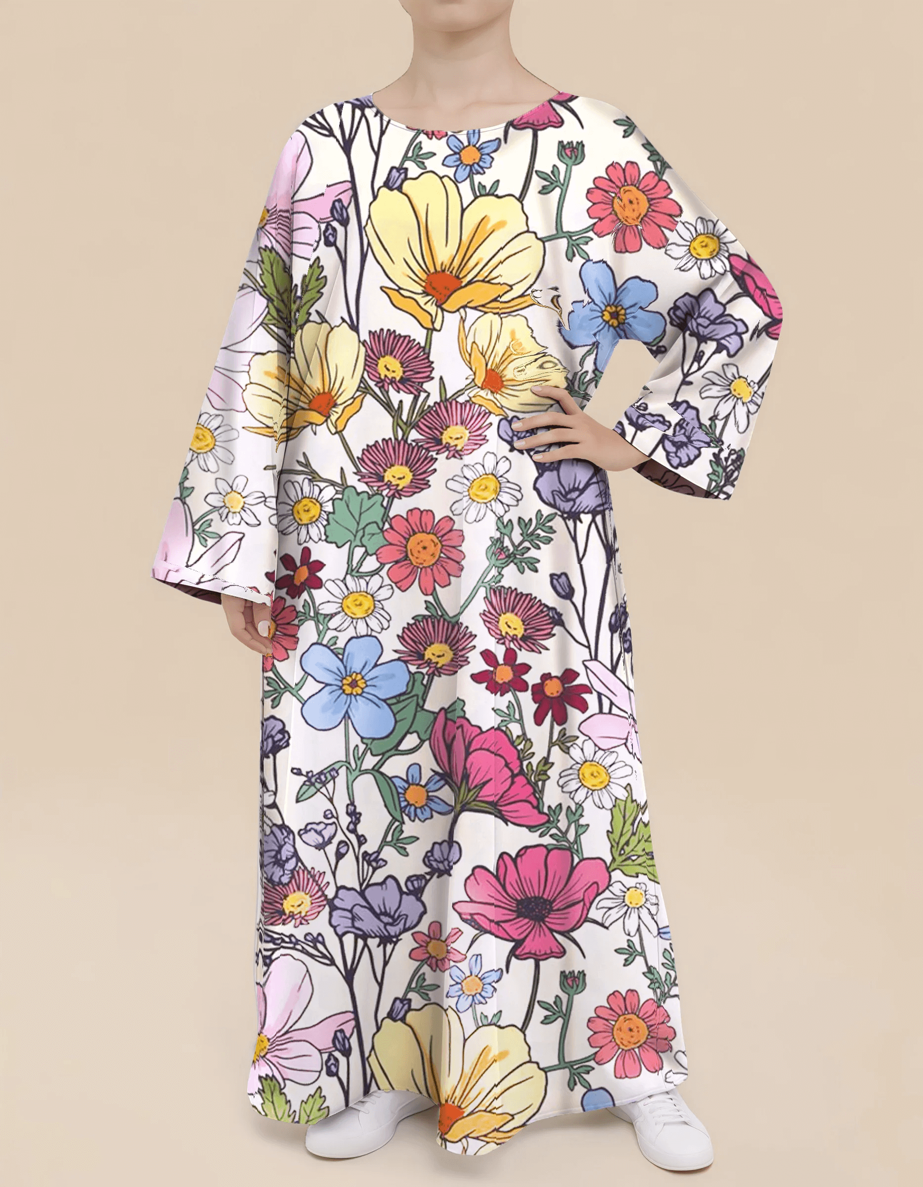 Plus Size Floral Nursing Kaftan in Garden