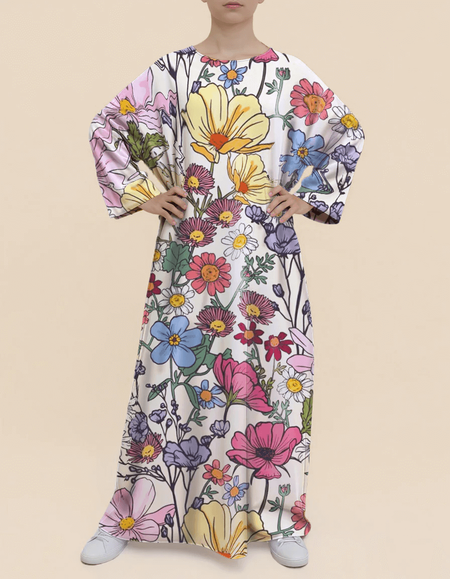 Plus Size Floral Nursing Kaftan in Garden