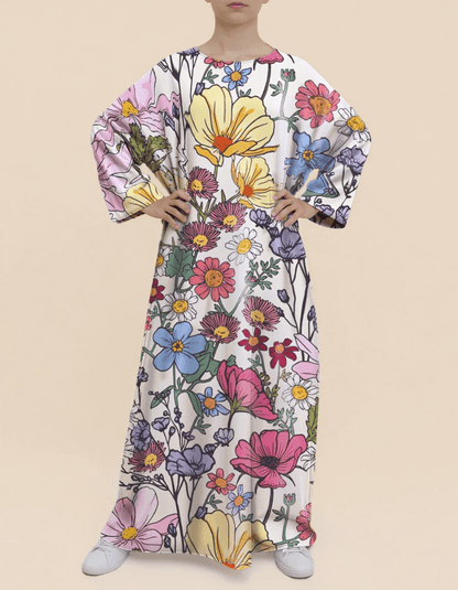 Plus Size Floral Nursing Kaftan in Garden