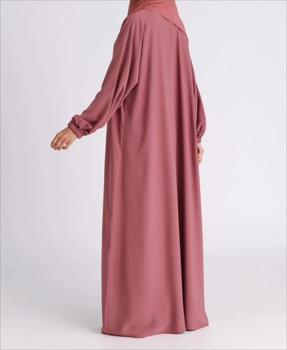 Classic Solid Open Abaya with Shrinking Cuffs