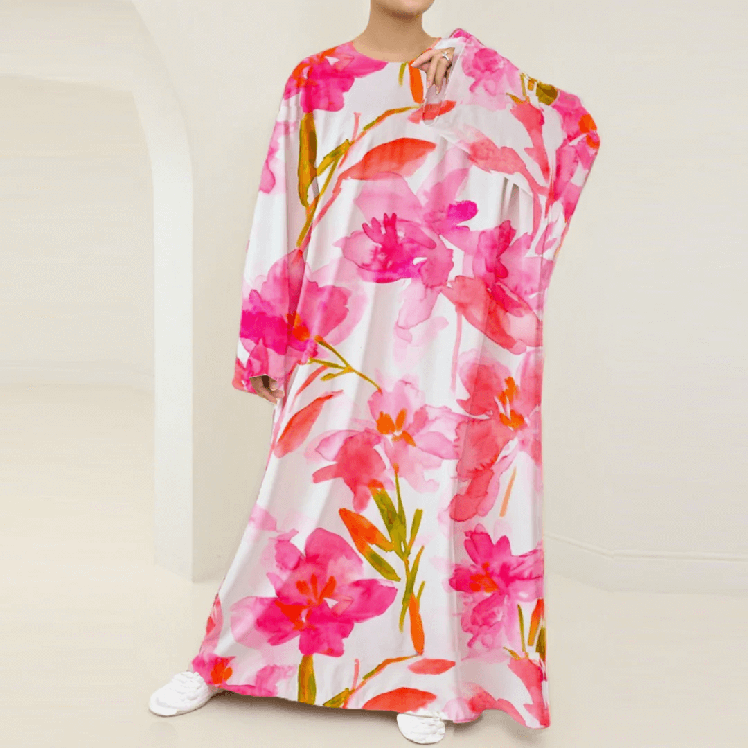 Plus Size Floral Nursing Kaftan in Garden