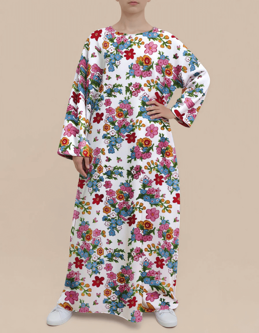 Plus Size Floral Nursing Kaftan in Flowers