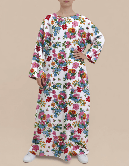 Plus Size Floral Nursing Kaftan in Flowers