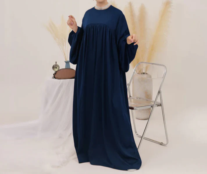 Eternal Blossom Satin Abaya Dress