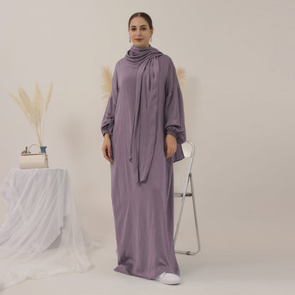 Women's Solid Color Modest Abaya Dress