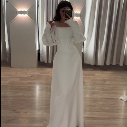 Long-sleeved Waist-cinching Midi Dress