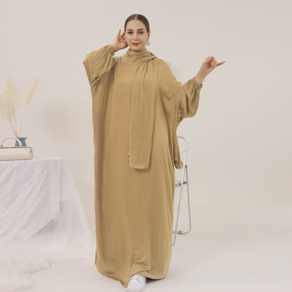 Women's Solid Color Modest Abaya Dress