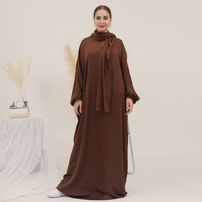 Women's Solid Color Modest Abaya Dress