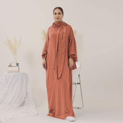 Women's Solid Color Modest Abaya Dress