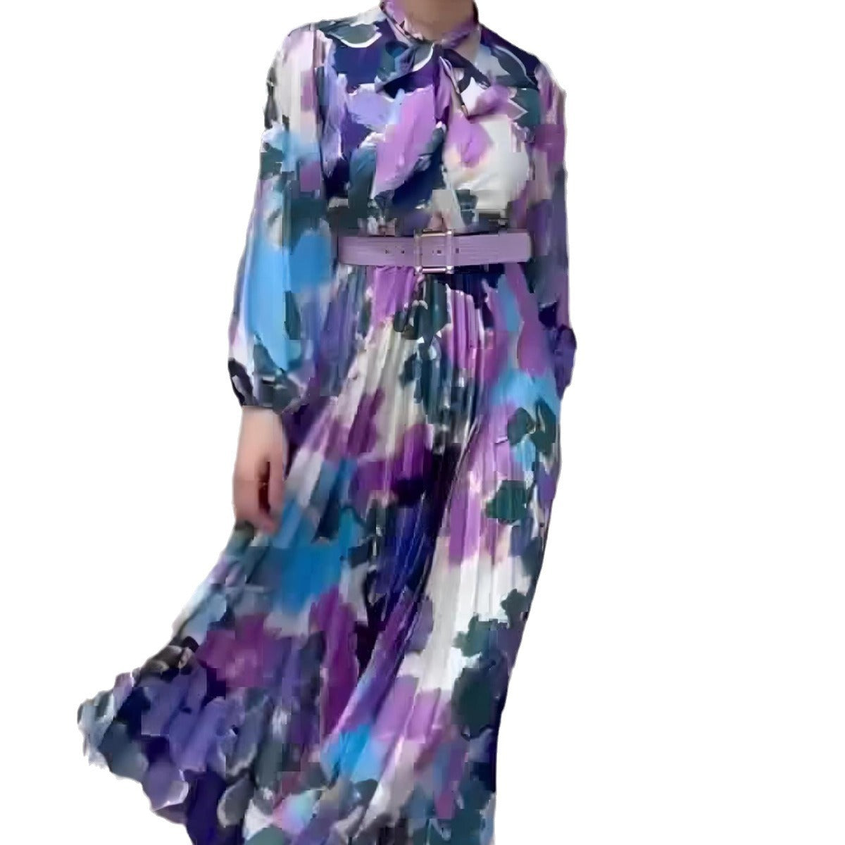 Women's Waist-cinching Print Design Dress