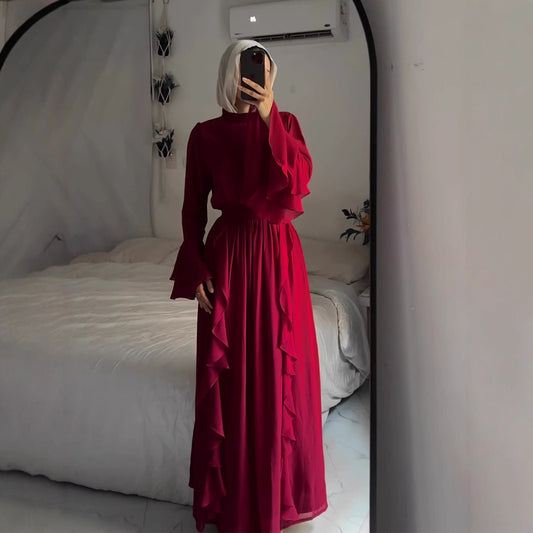Women's Chiffon Half-neck Maxi Dress