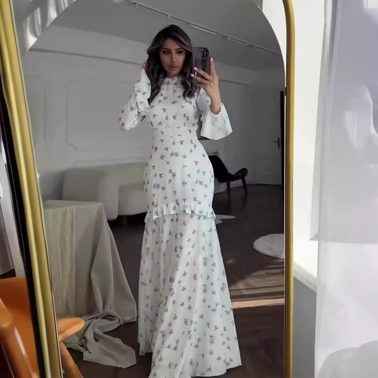 Women's Floral Ruffled Maxi Dress