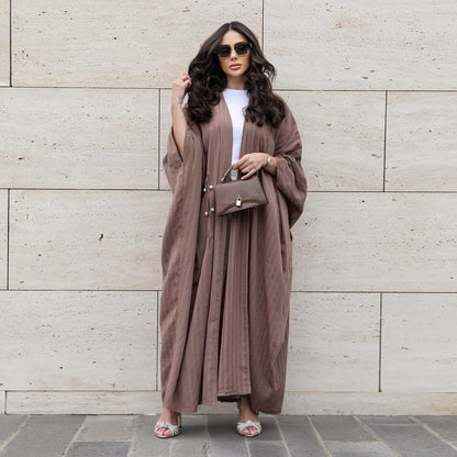 Sophisticated Black Open Abaya Robe