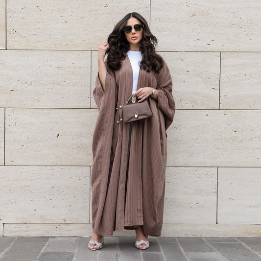 Sophisticated Black Open Abaya Robe