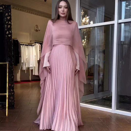 Women's Pressed Pleated Waist Dress Set