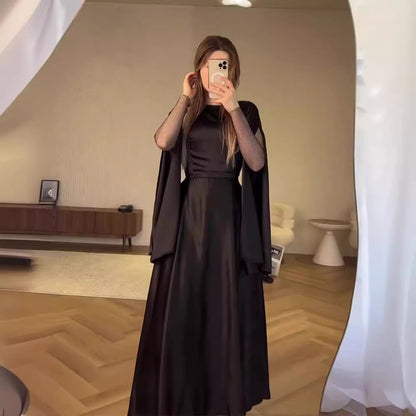 Wide Hem High Split Sleeve Maxi Dress