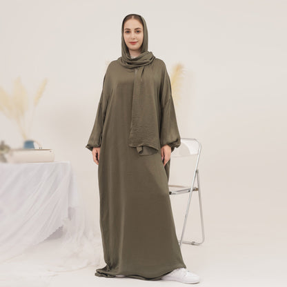 Women's Solid Color Modest Abaya Dress