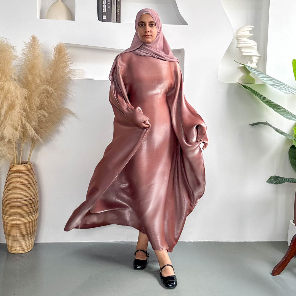 Brilliant Vibrant Silk Batwing Abaya