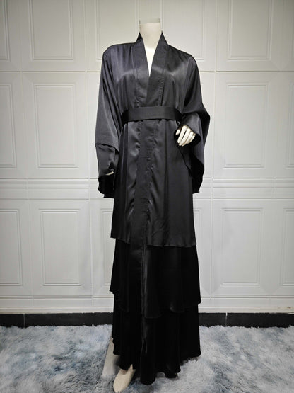 Elegant Emerald Green Open Abaya