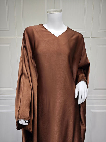 Elegant Muslim Women's Beautiful Coffee Abaya Dress