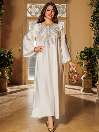 Modest Long Sleeve Islamic Dress - White