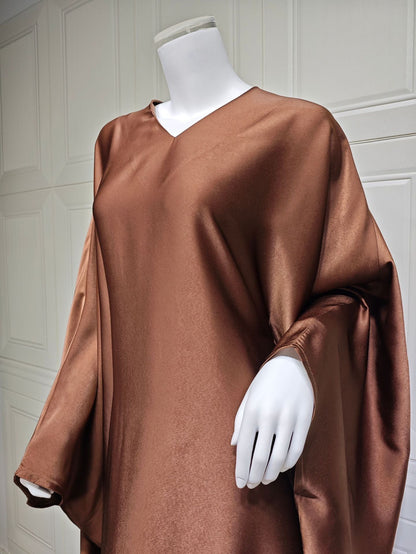 Elegant Muslim Women's Beautiful Coffee Abaya Dress
