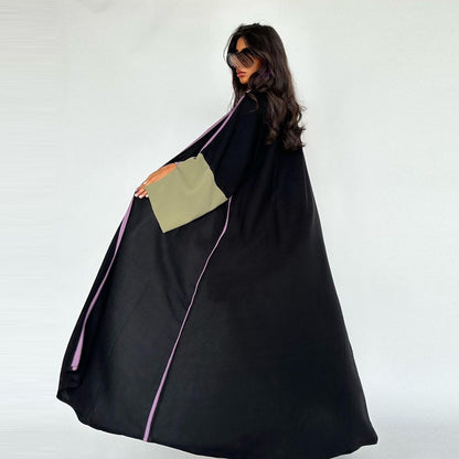 Simple Elegant Open Front Abaya Robe
