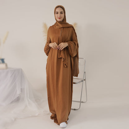 Women's Solid Color Modest Abaya Dress