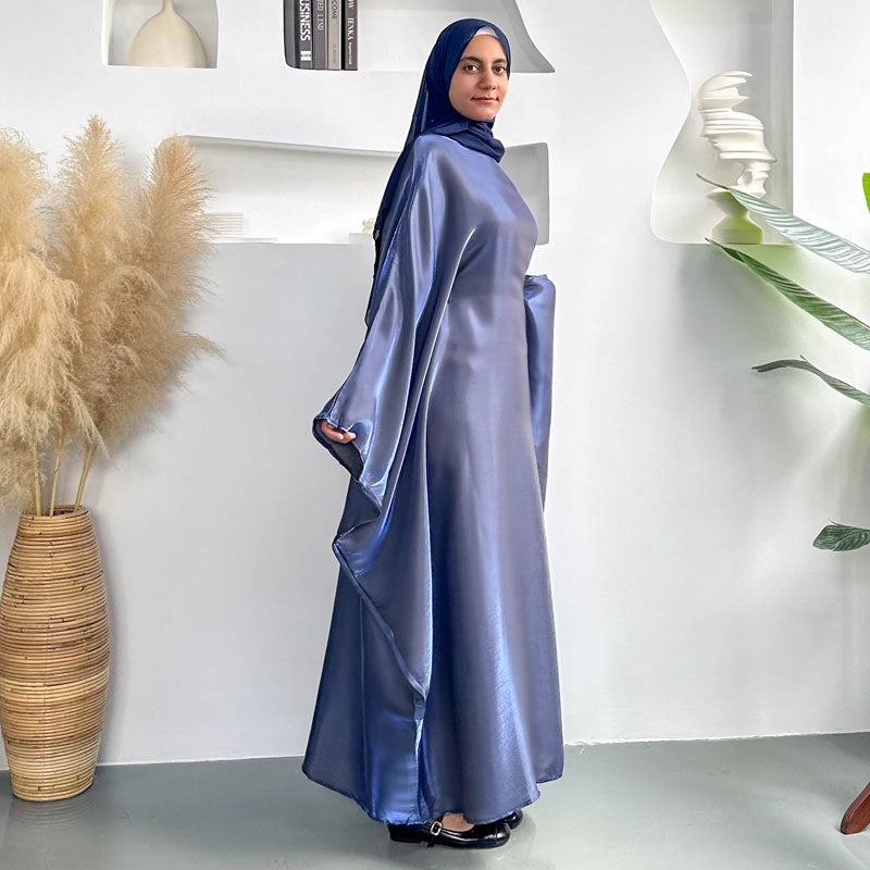 Brilliant Vibrant Silk Batwing Abaya