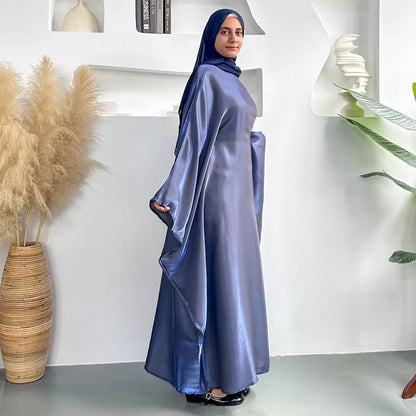 Brilliant Vibrant Silk Batwing Abaya