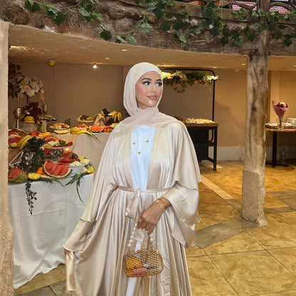 Elegant Emerald Green Open Abaya