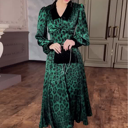 Women's Leopard Print Waist Print Dress