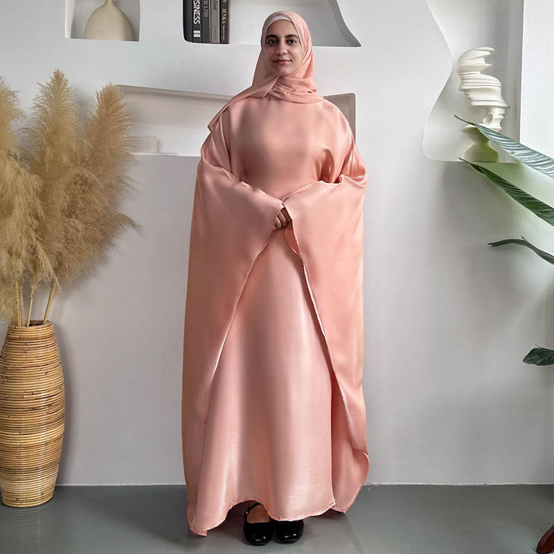 Brilliant Vibrant Silk Batwing Abaya
