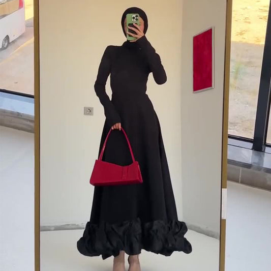 Ruffled Slim Fit Evening Dress Dress