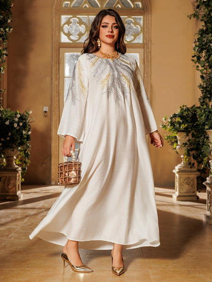 Modest Long Sleeve Islamic Dress - White
