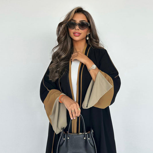 Simple Elegant Open Front Abaya Robe