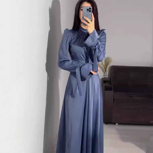 Women's Waist-cinching Strappy Long-sleeved Dresses