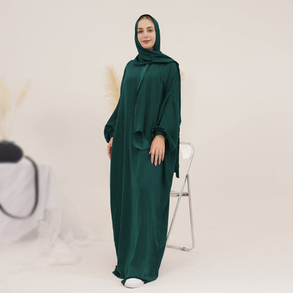 Women's Solid Color Modest Abaya Dress