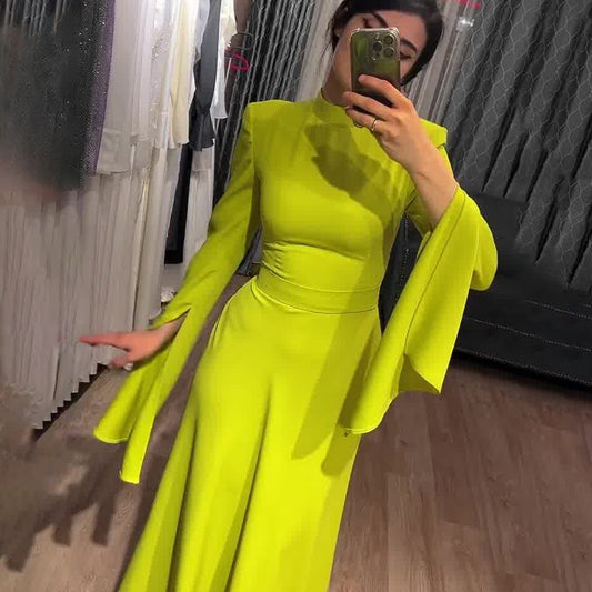 Women's Long Half-neck Design Dress