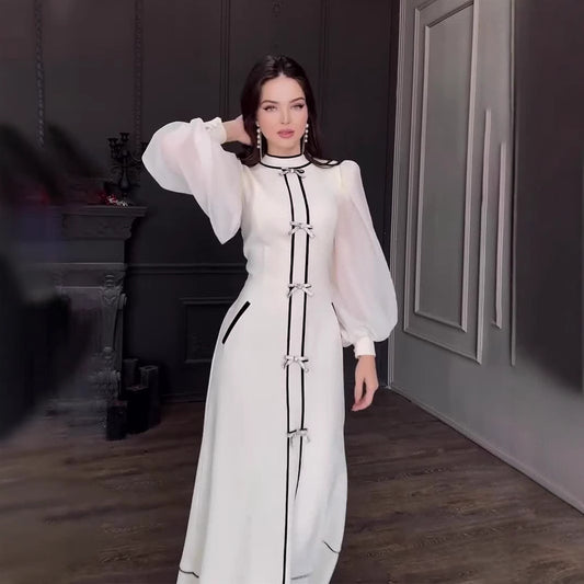 Women's Patchwork Half-turtleneck Dress