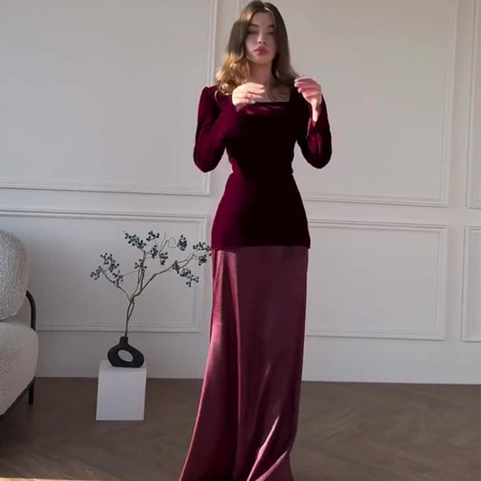 Women's Patchwork Slim-fitting Waist-cinching Dress