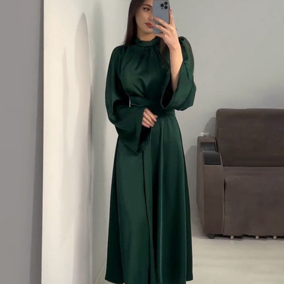 Women's Waist-cinching Slim Strappy Long-sleeved Dresses
