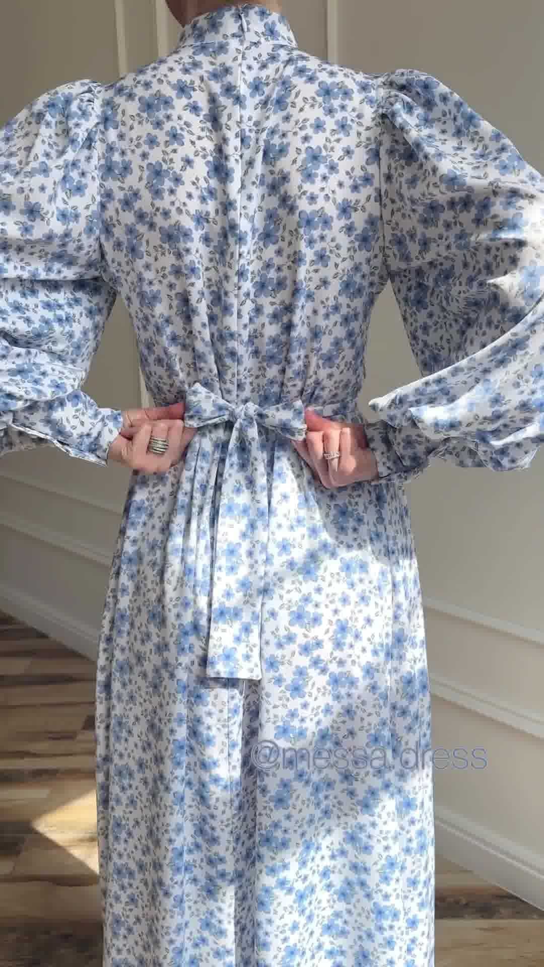 Women's Loose Lace-up Floral Satin Dress