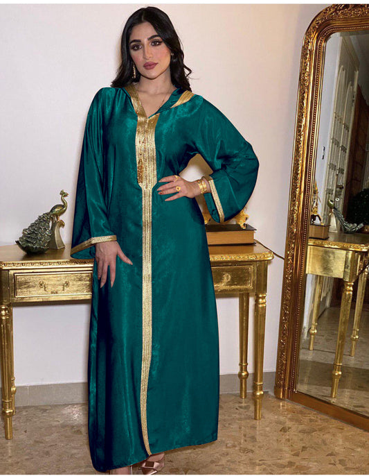 Women's Champagne Hooded Lace Dress