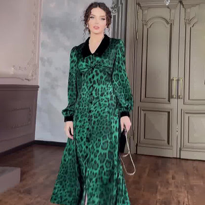 Women's Leopard Print Waist Print Dress