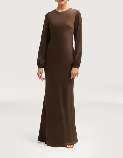 Sophia Heavy Satin Maxi Abaya Dress